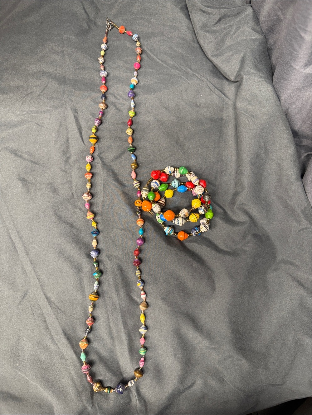 Multicolor Beaded Necklace and Bracelet Set - Vibrant Handcrafted Jewelry